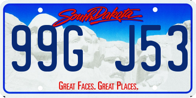 SD license plate 99GJ53