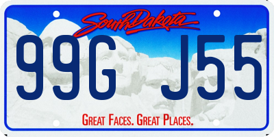 SD license plate 99GJ55