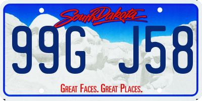 SD license plate 99GJ58