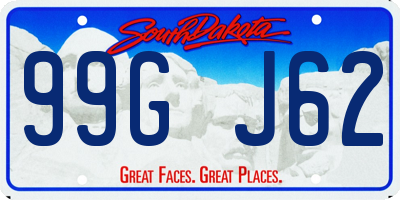 SD license plate 99GJ62