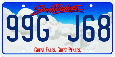 SD license plate 99GJ68