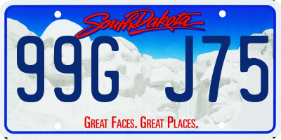 SD license plate 99GJ75