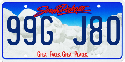 SD license plate 99GJ80