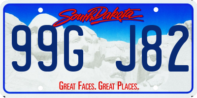SD license plate 99GJ82