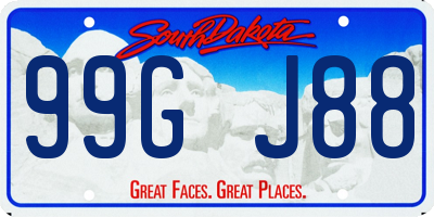 SD license plate 99GJ88