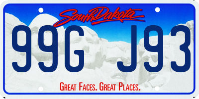 SD license plate 99GJ93