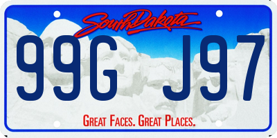 SD license plate 99GJ97