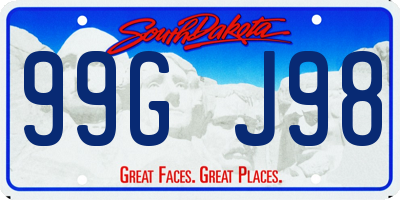 SD license plate 99GJ98