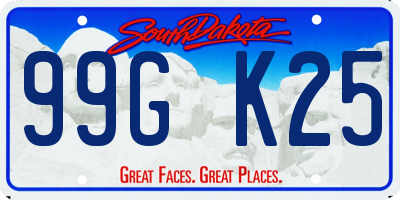 SD license plate 99GK25