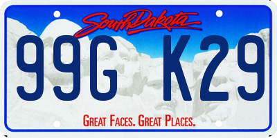 SD license plate 99GK29