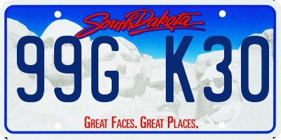 SD license plate 99GK30