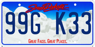SD license plate 99GK33