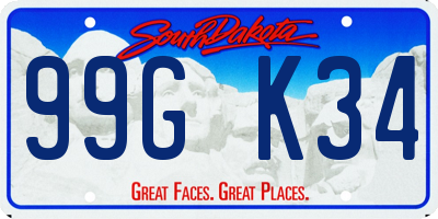 SD license plate 99GK34