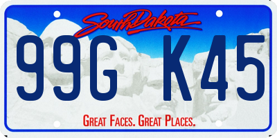 SD license plate 99GK45