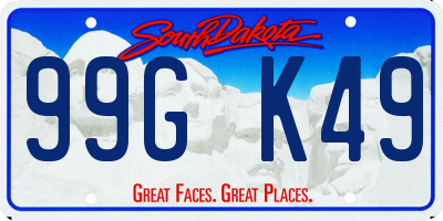 SD license plate 99GK49
