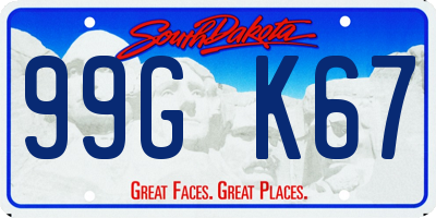 SD license plate 99GK67