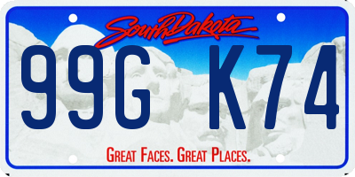 SD license plate 99GK74