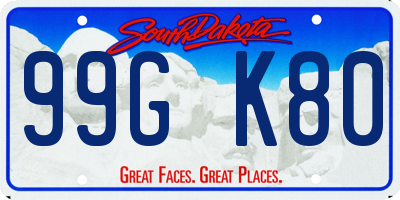 SD license plate 99GK80