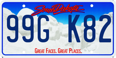 SD license plate 99GK82