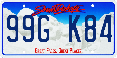 SD license plate 99GK84