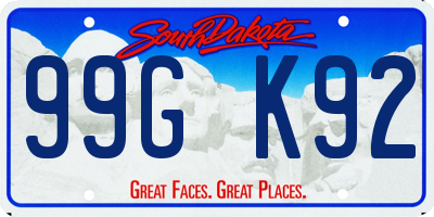 SD license plate 99GK92