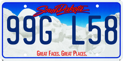 SD license plate 99GL58