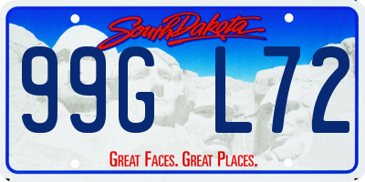 SD license plate 99GL72
