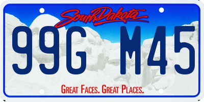 SD license plate 99GM45