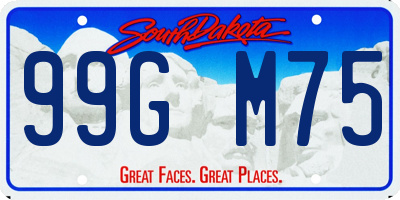 SD license plate 99GM75