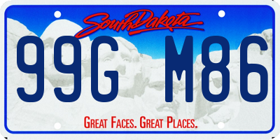SD license plate 99GM86