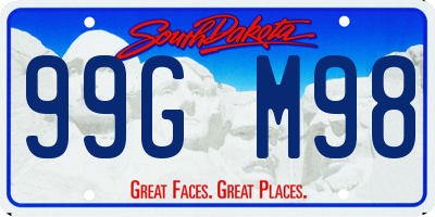 SD license plate 99GM98