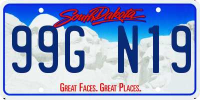 SD license plate 99GN19