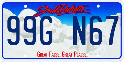 SD license plate 99GN67