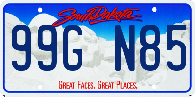 SD license plate 99GN85