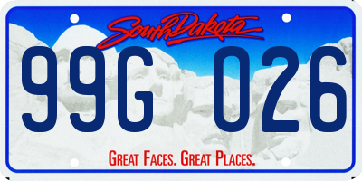 SD license plate 99GO26