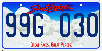 SD license plate 99GO30