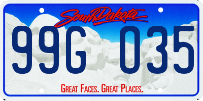 SD license plate 99GO35