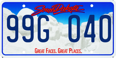 SD license plate 99GO40