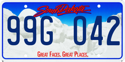 SD license plate 99GO42
