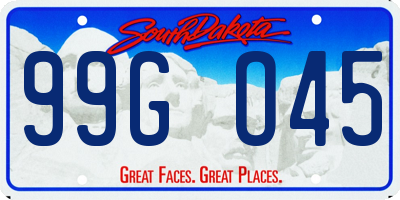 SD license plate 99GO45