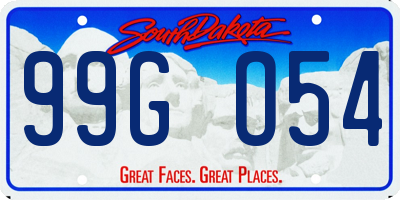 SD license plate 99GO54