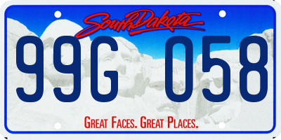 SD license plate 99GO58