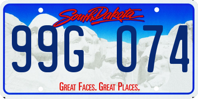 SD license plate 99GO74