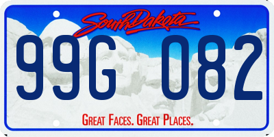 SD license plate 99GO82