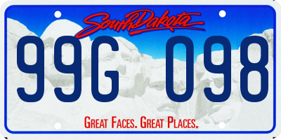 SD license plate 99GO98