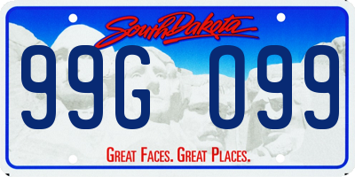SD license plate 99GO99
