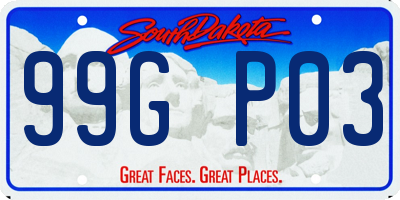 SD license plate 99GP03