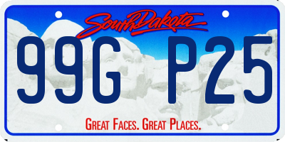 SD license plate 99GP25
