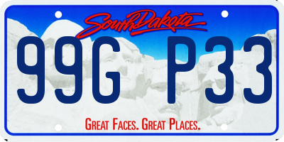 SD license plate 99GP33