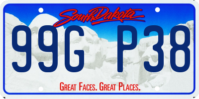 SD license plate 99GP38
